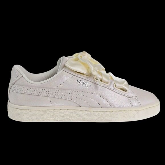 Puma Basket Heart NS Women's Shoes Puma White 364108-02 Size 11 US - Picture 4 of 14